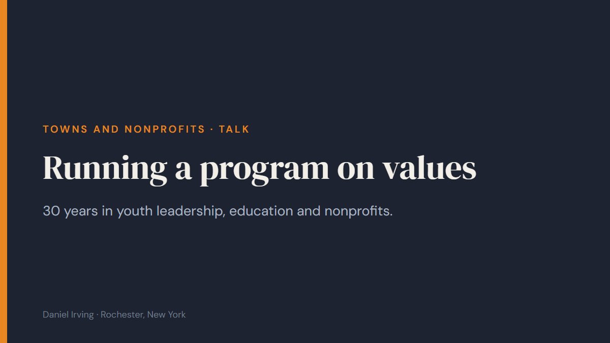 Talk cover: Running a program on values